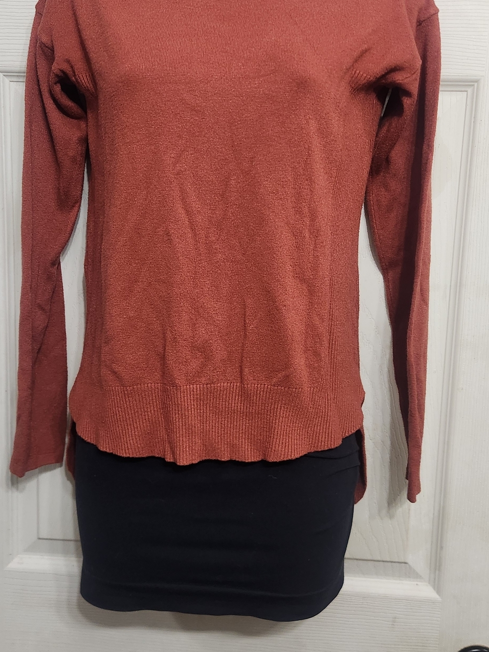 Cyrus Rust Crewneck Knit Sweater